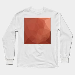 Burnt Sienna Orange Abstract Low Polygon Background Long Sleeve T-Shirt